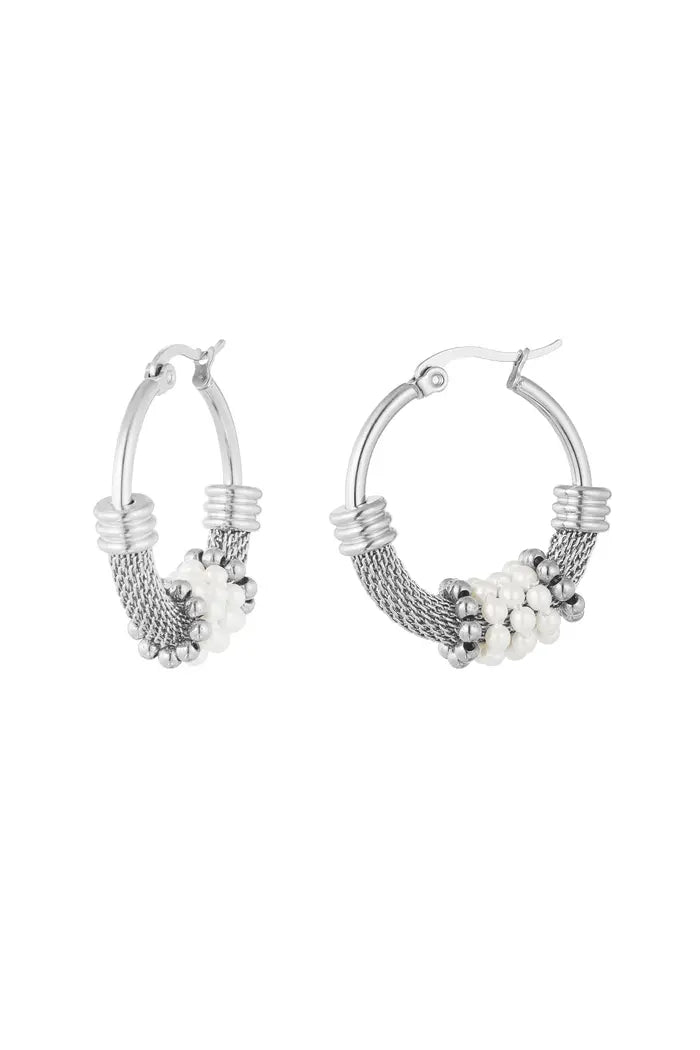 Oorbellen bohemian parel - Goud/Zilver