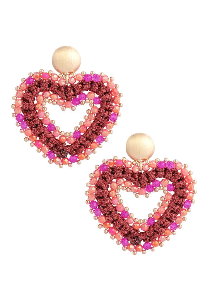 Oorbellen love all the way Rood/Oranje/Roze