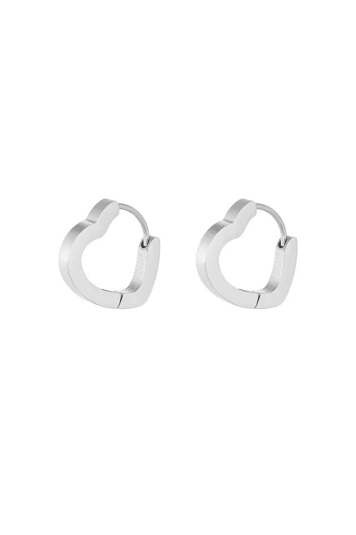 Basic hart oorbellen medium - Goud/Zilver