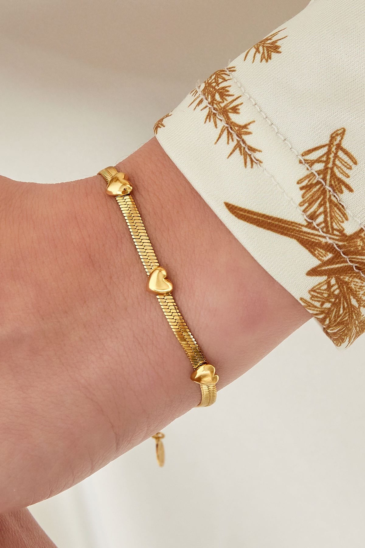 Armband triple the love goud/zilver
