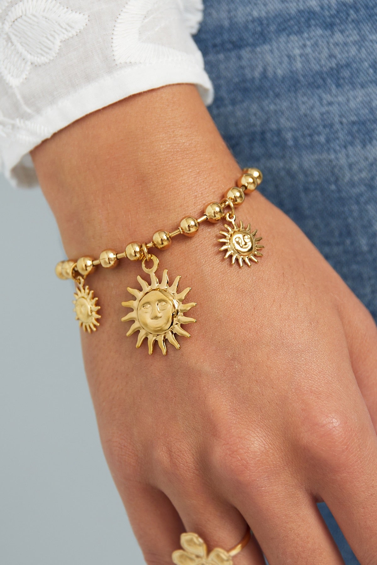 Armband sunlit charm goud/zilver