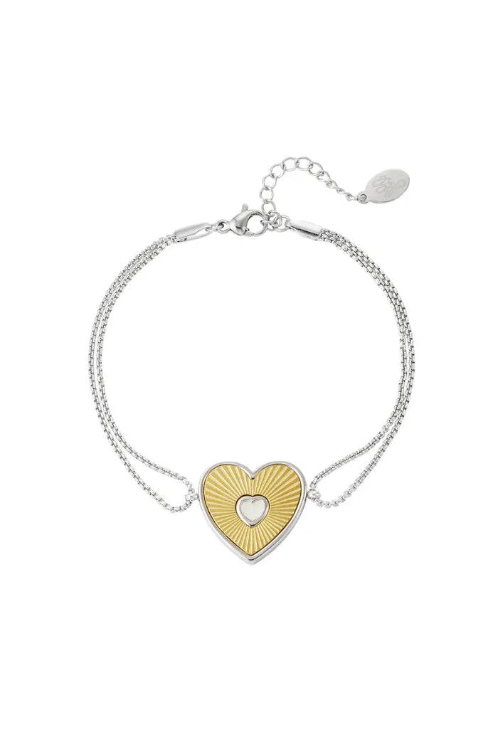 Armband lover heart - goud/ zilver