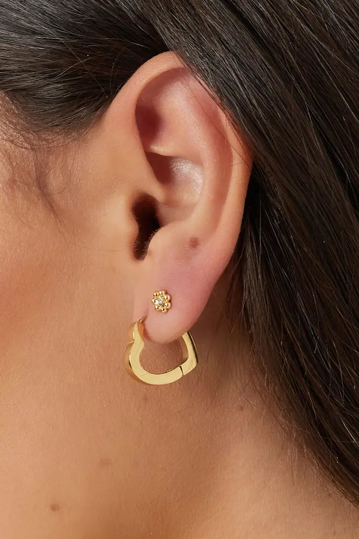 Basic hart oorbellen medium - Goud/Zilver
