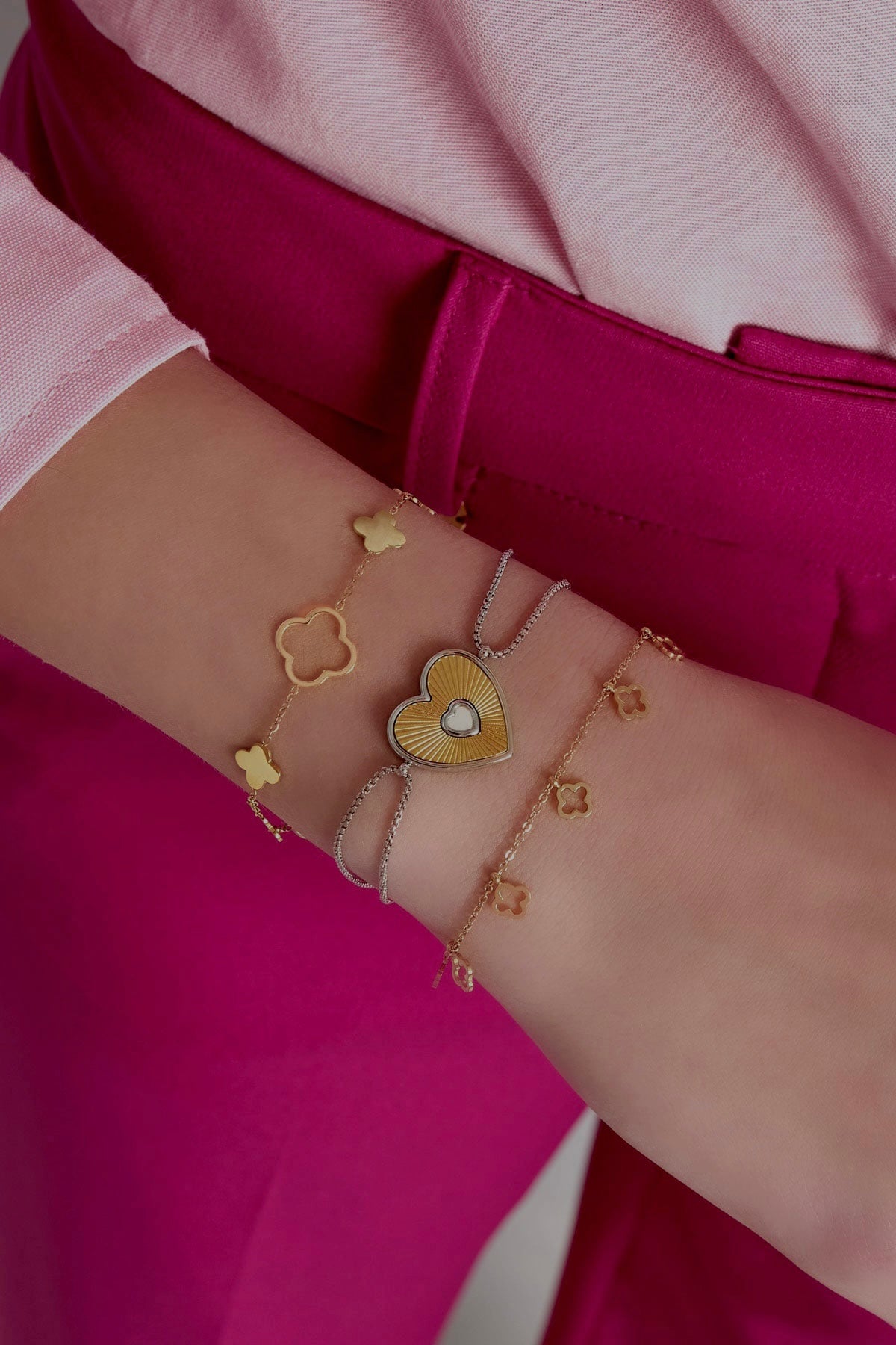 Armband lover heart - goud/ zilver