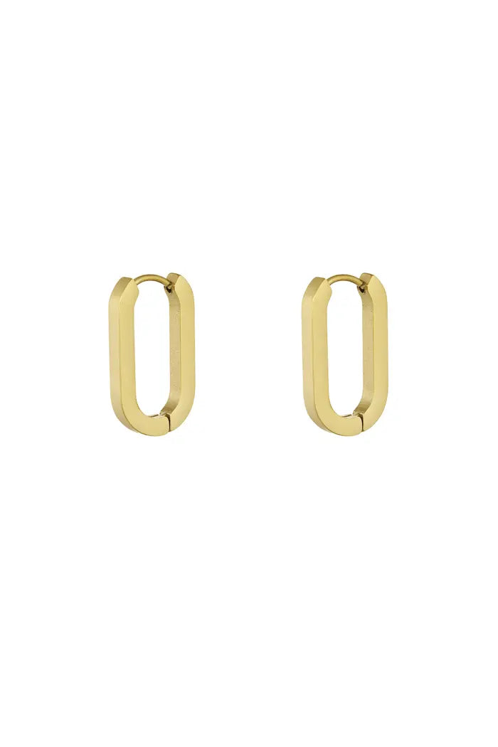 Basic ovale oorbellen medium - goud/ zilver