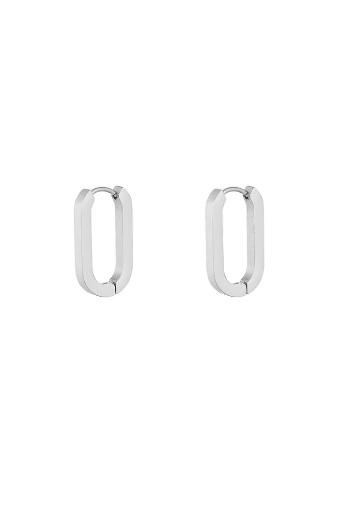 Basic ovale oorbellen medium - goud/ zilver