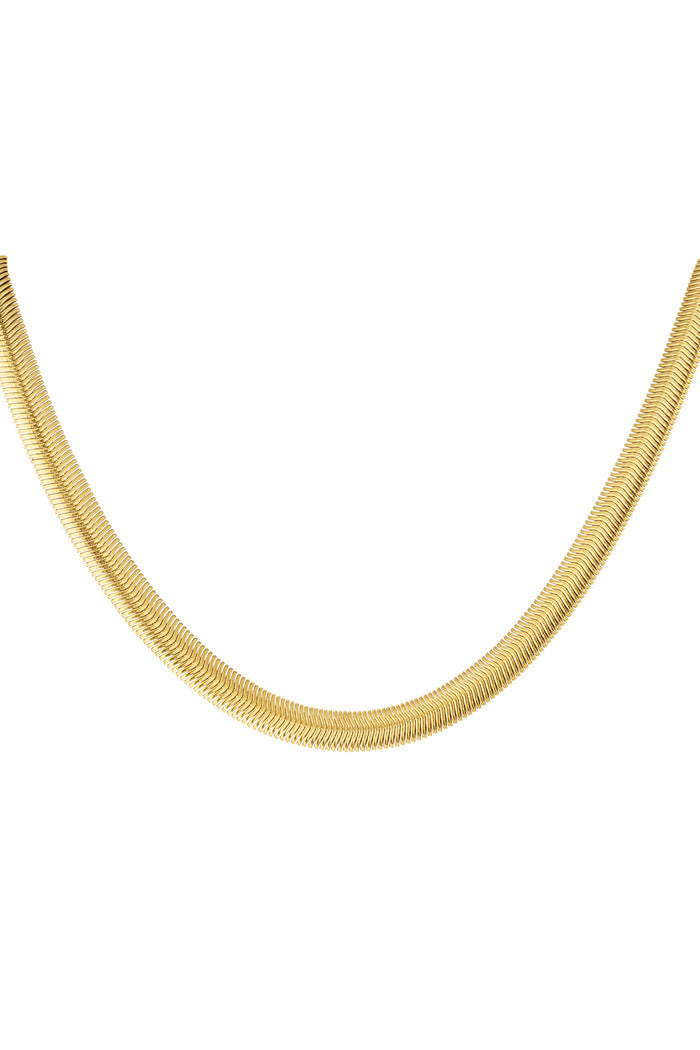 Unisex ketting plat gevlochten goud/ zilver