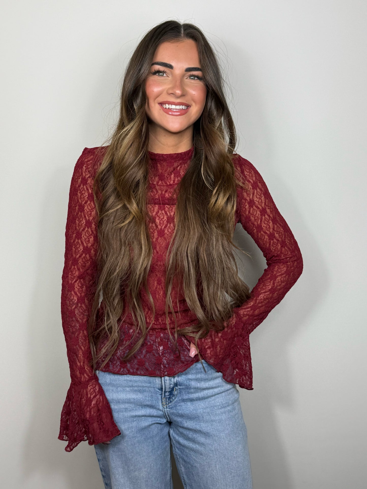 Kanten top burgundy