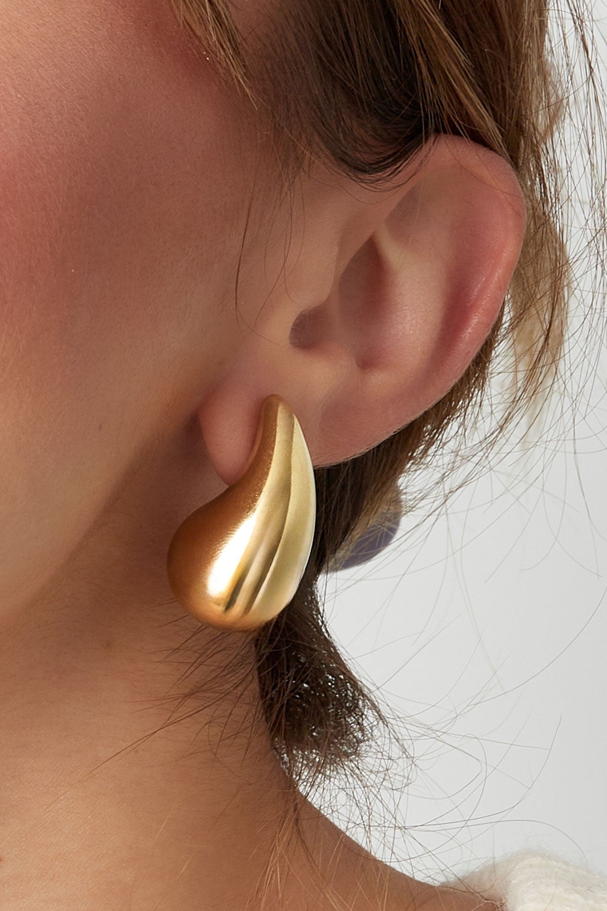 Druppel oorbellen medium - goud/ zilver