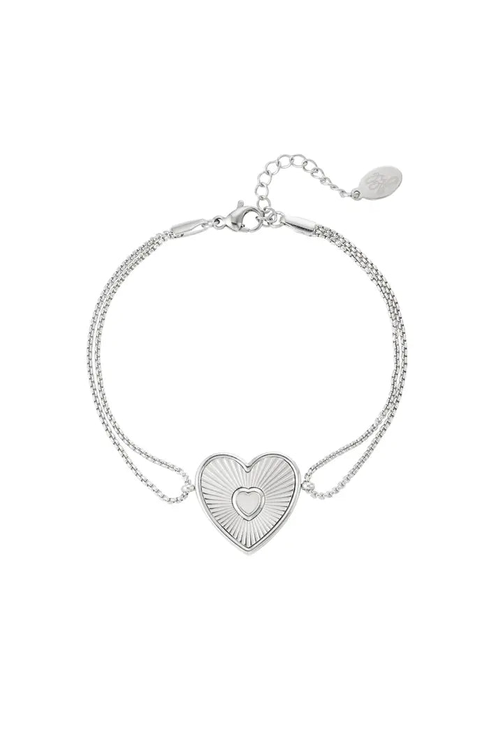 Armband lover heart - goud/ zilver