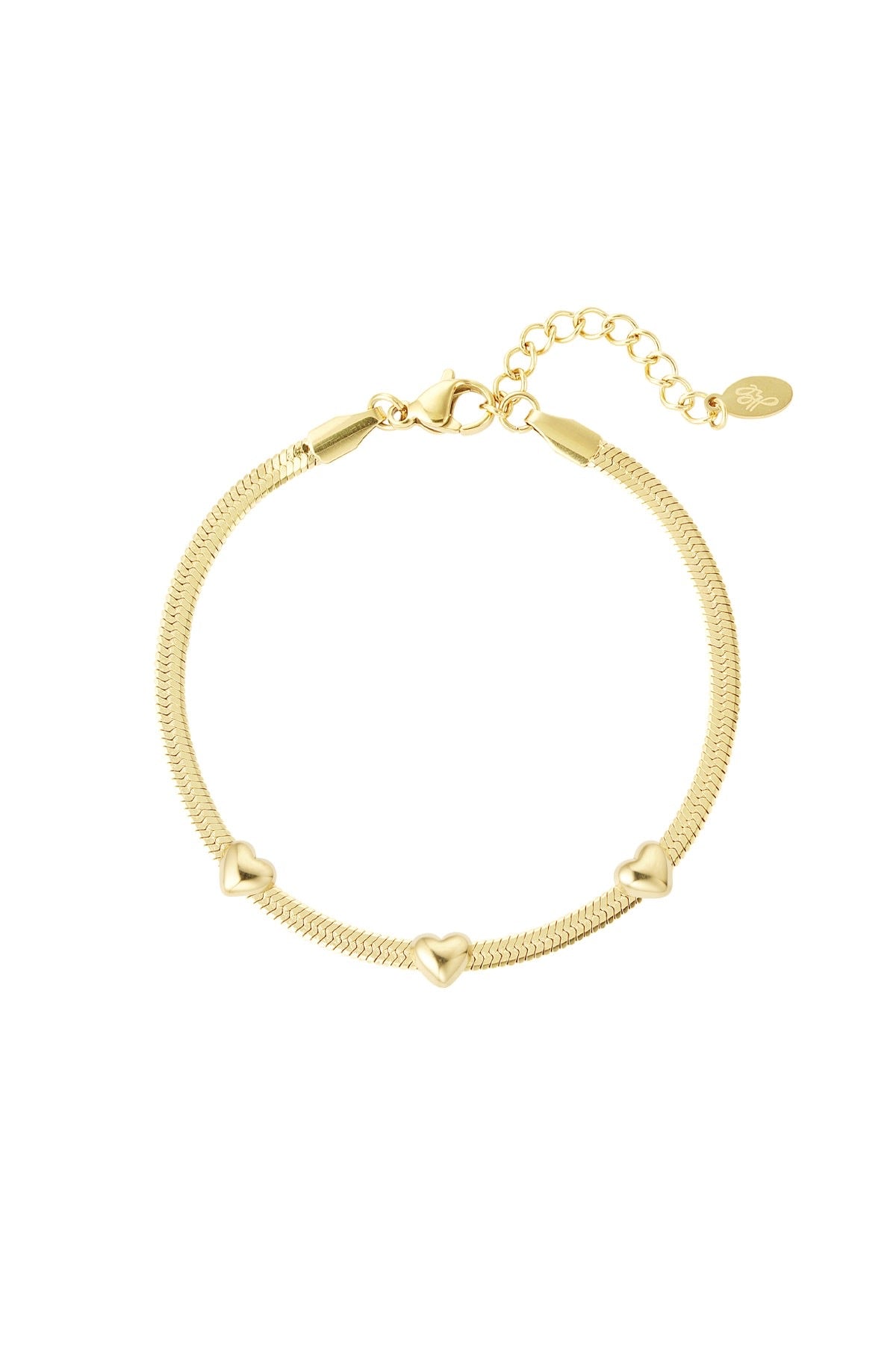 Armband triple the love goud/zilver