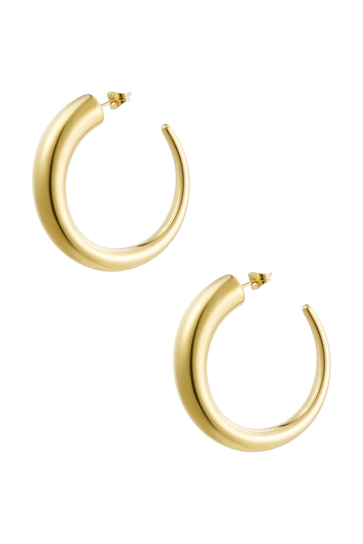 Oorbellen rond mat goud/zilver