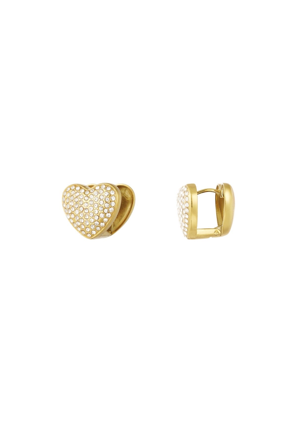 Oorbellen sparkle hearts goud/zilver