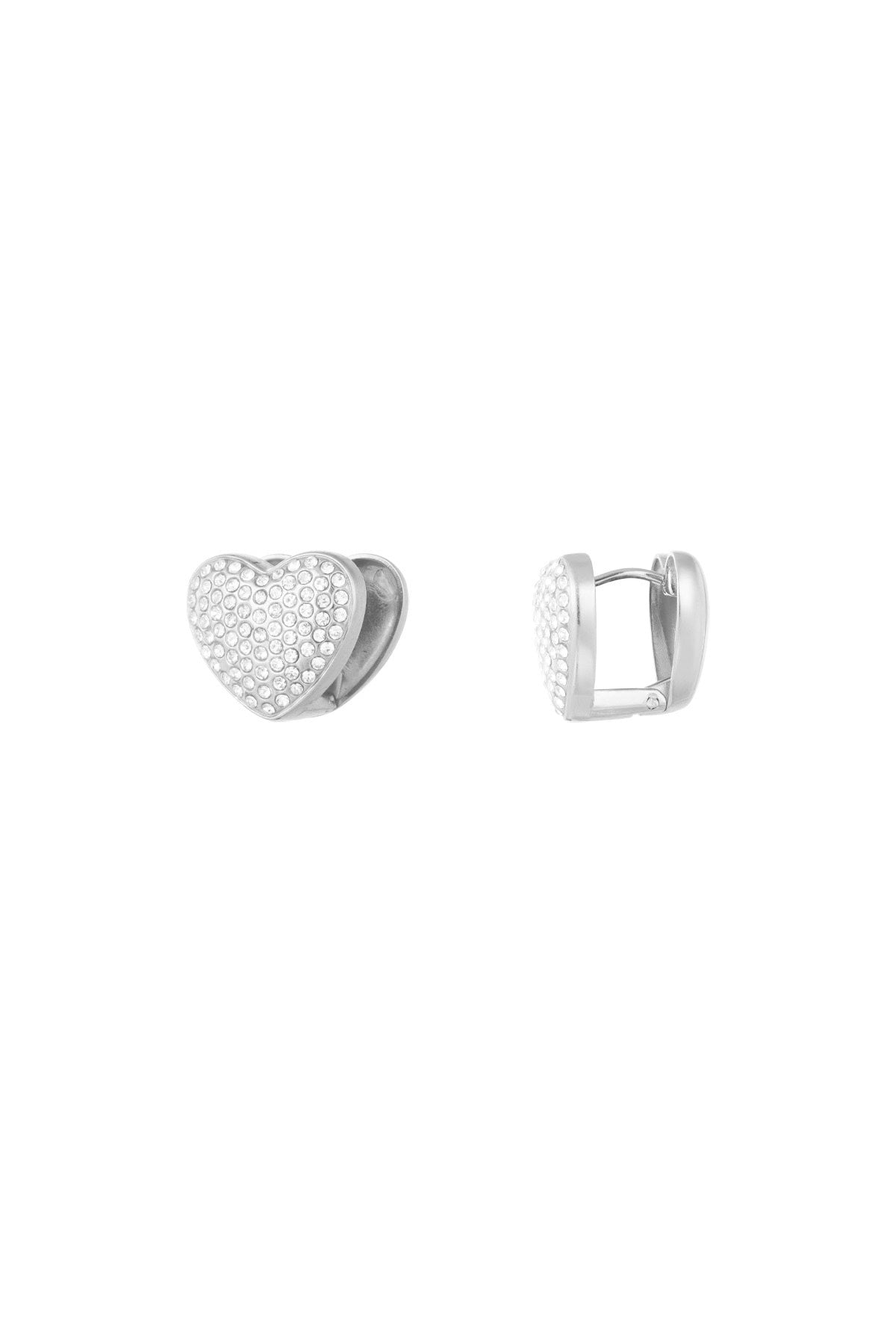 Oorbellen sparkle hearts goud/zilver