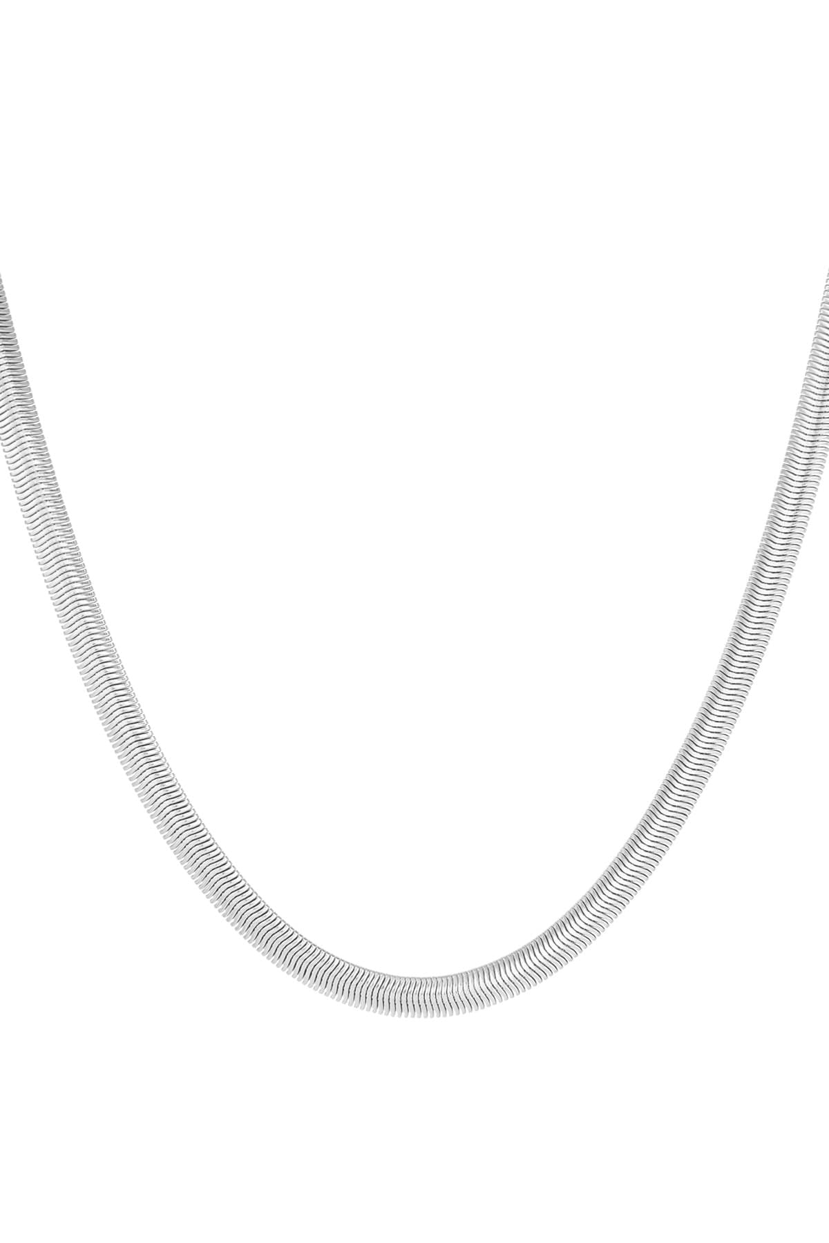 Ketting plat met structuur goud/zilver